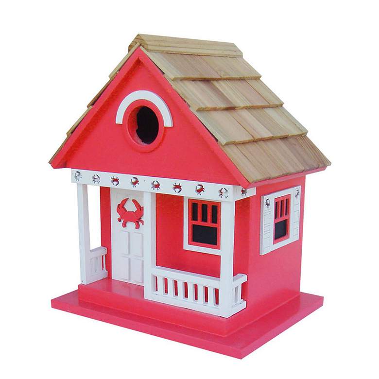 Image 1 Crab Cottage Red Wood Birdhouse