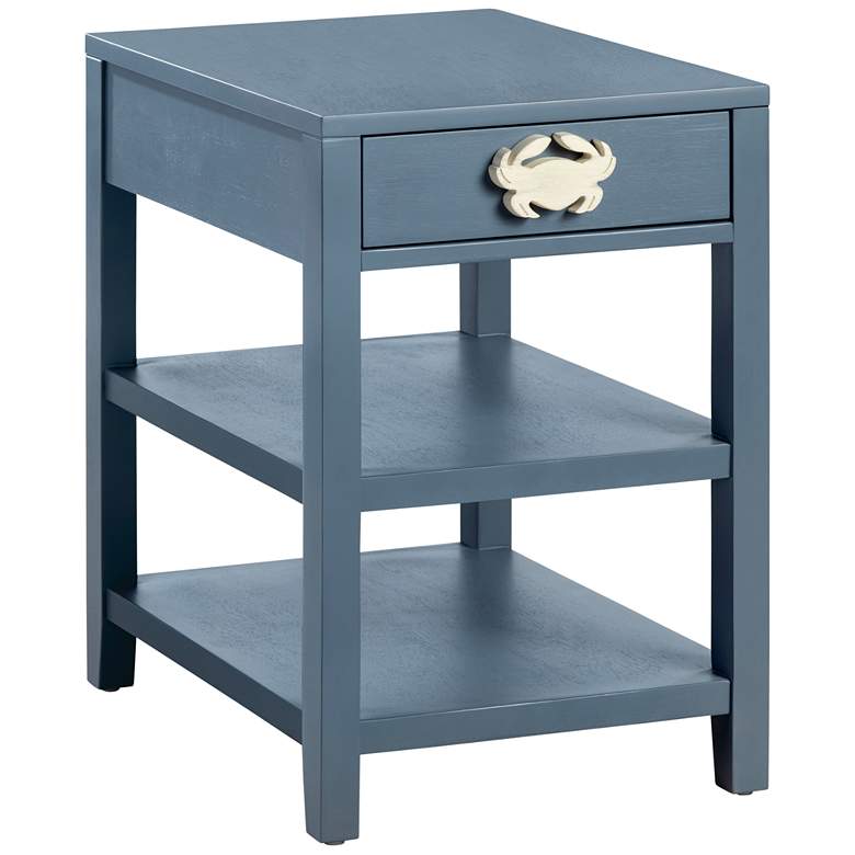 Image 1 Crab Island 23" Wide Painted Turquoise 1-Drawer Accent Table