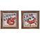 Crab Shack I and II 2-Piece 16" Square Framed Wall Art Set