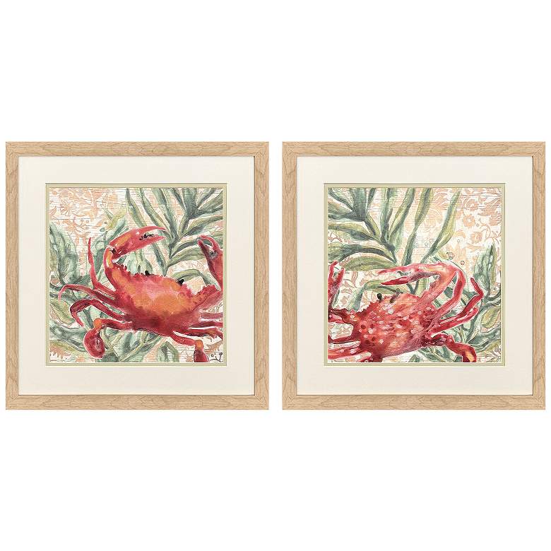 Image 2 Crabby Crab 18"W x 18"H Framed Art - Set of 2