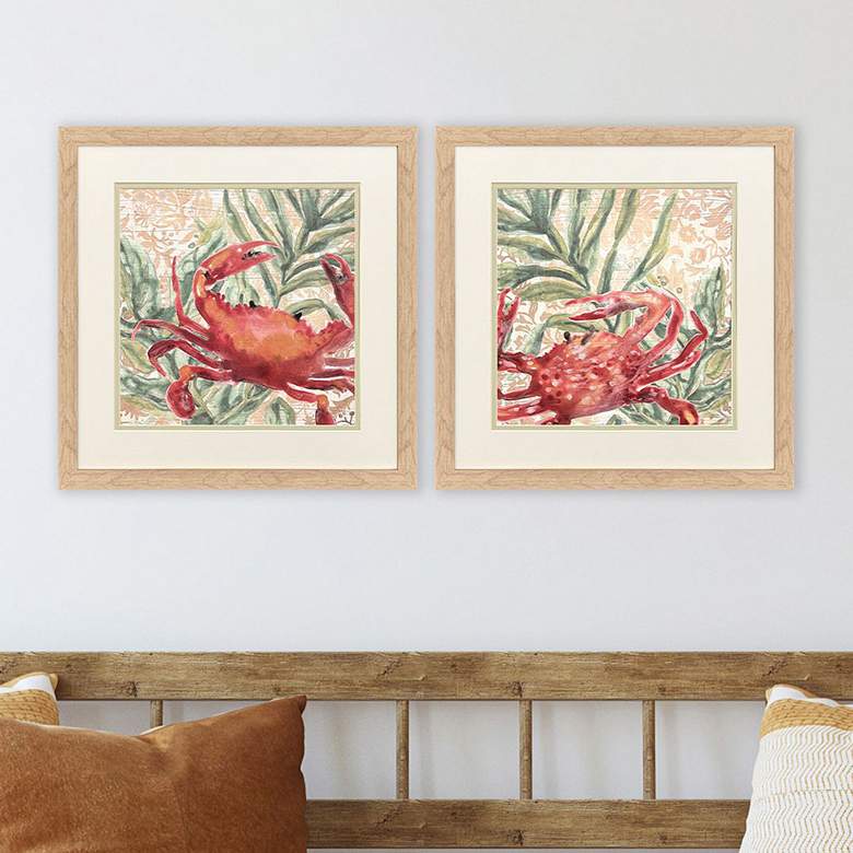 Image 1 Crabby Crab 18"W x 18"H Framed Art - Set of 2