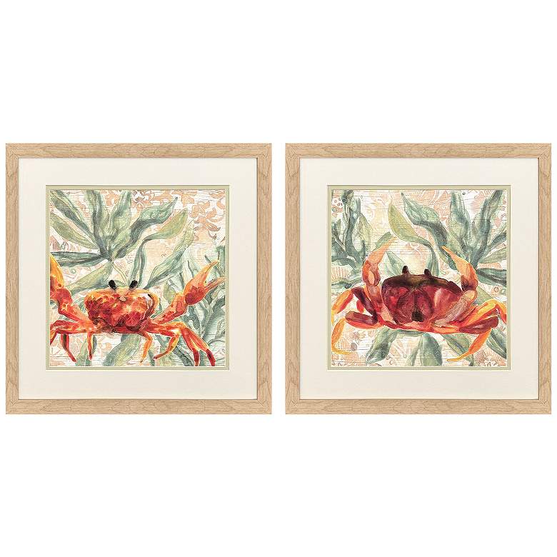 Image 2 Crabby Melody 18"W x 18"H Framed Art - Set of 2