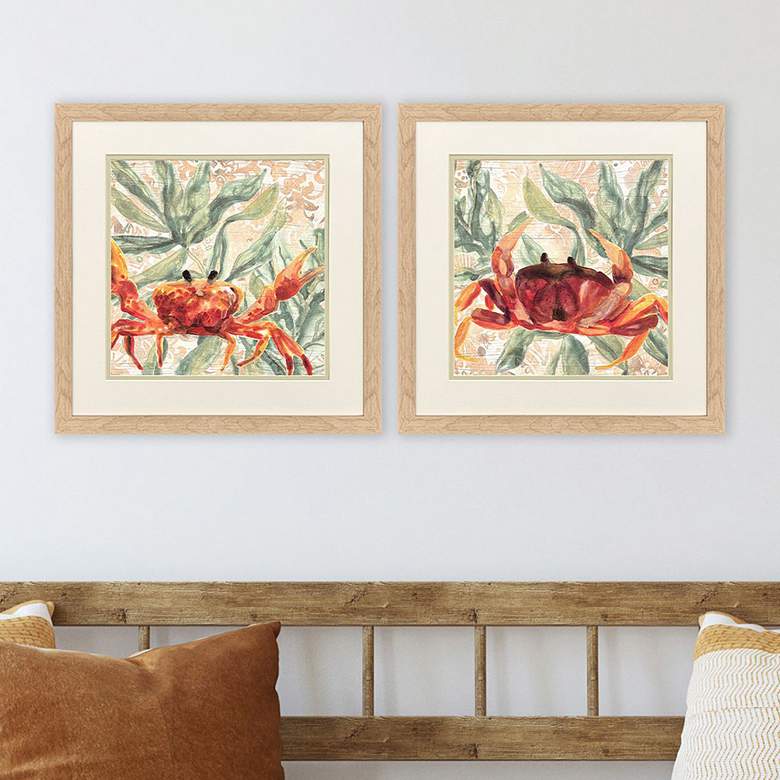 Image 1 Crabby Melody 18"W x 18"H Framed Art - Set of 2