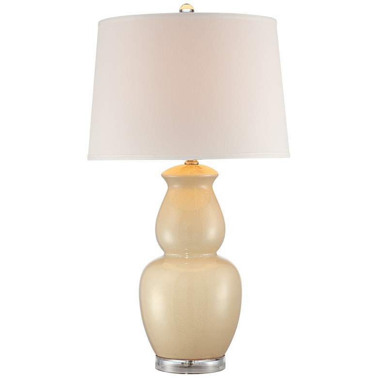 Image 1 Crackle Ivory Double Gourd Ceramic Table Lamp