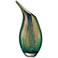 Crackle Multi-Color Green 16 1/2" High Art Glass Vase