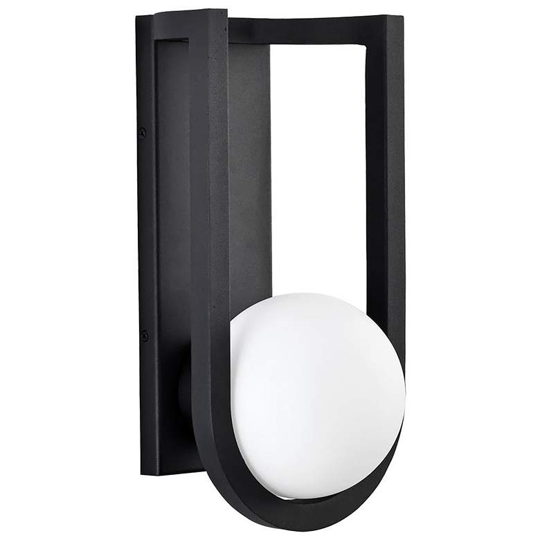 Image 1 Cradle; 6W LED; Large Wall Lantern; Matte Black with White Opal Glass