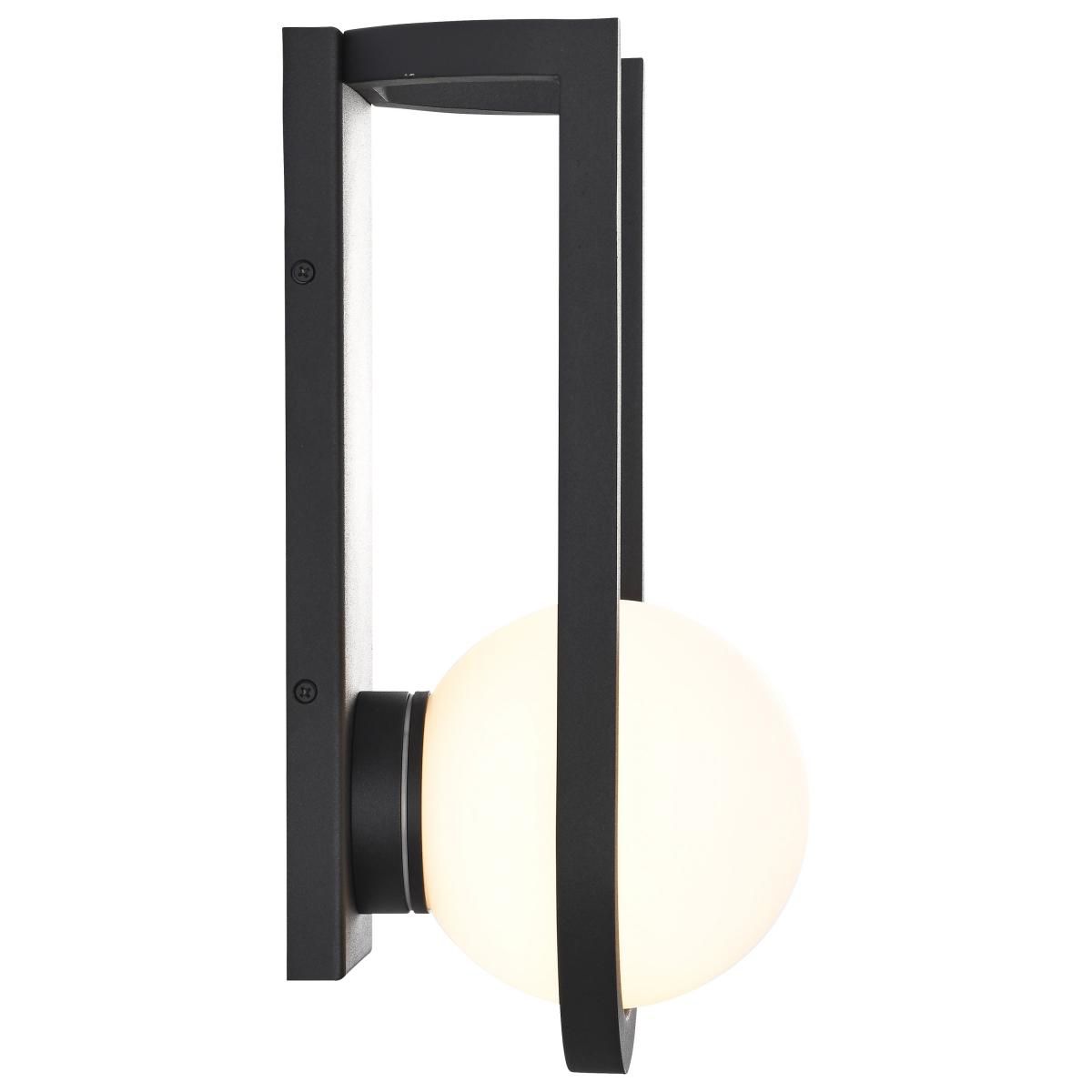 Image 3 Cradle; 6W LED; Large Wall Lantern; Matte Black with White Opal Glass more views