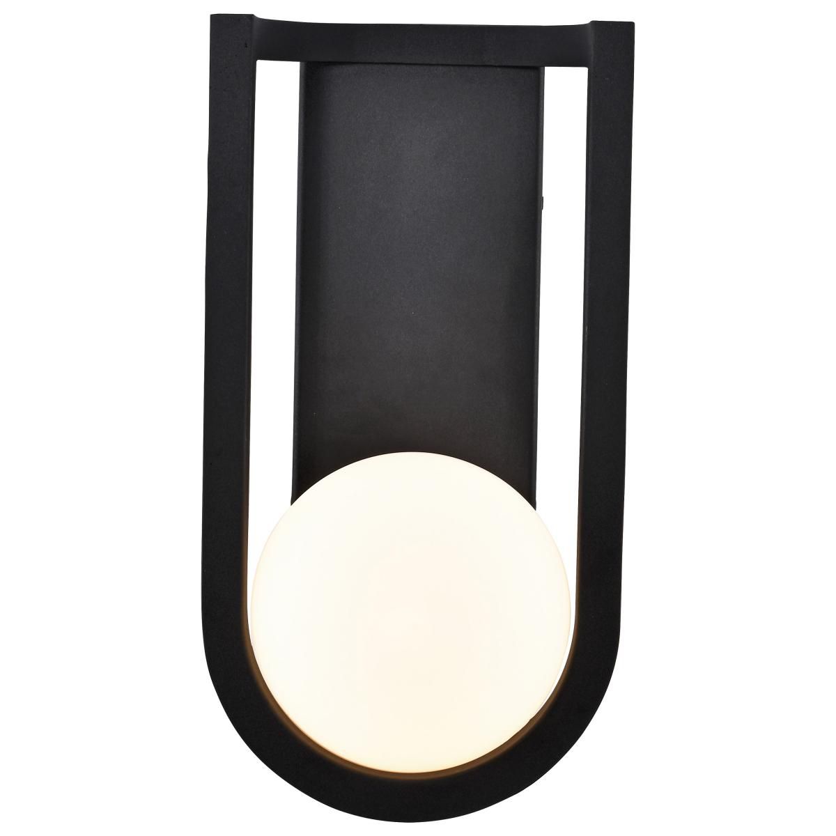 Image 6 Cradle; 6W LED; Large Wall Lantern; Matte Black with White Opal Glass more views