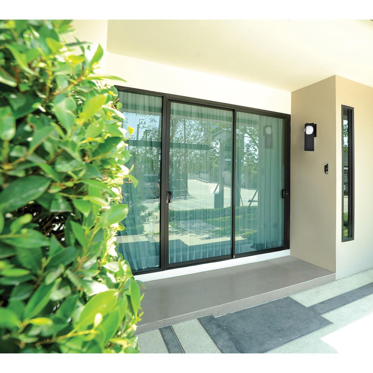 Image 7 Cradle; 6W LED; Large Wall Lantern; Matte Black with White Opal Glass more views