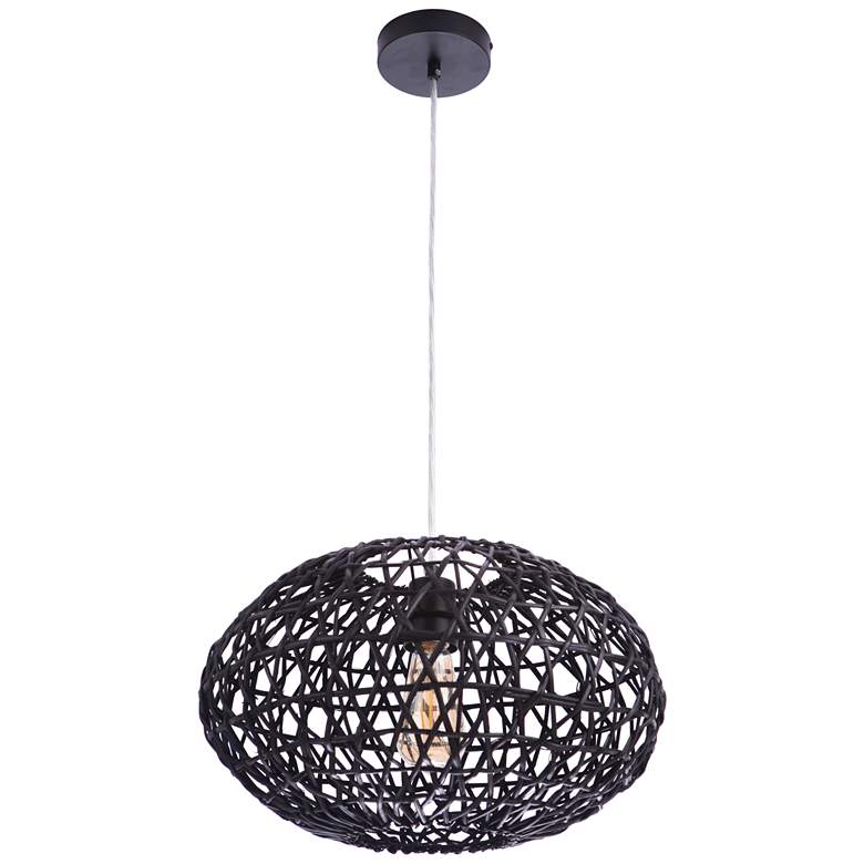 Image 1 Craftmade 16 1/2" Wide Modern Natural Seagrass and Wood Orb Pendant