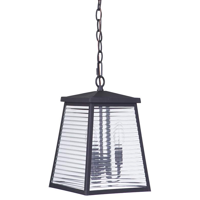 Image 2 Craftmade Armstrong 12 3/4" High Black and Glass Outdoor Hanging Light