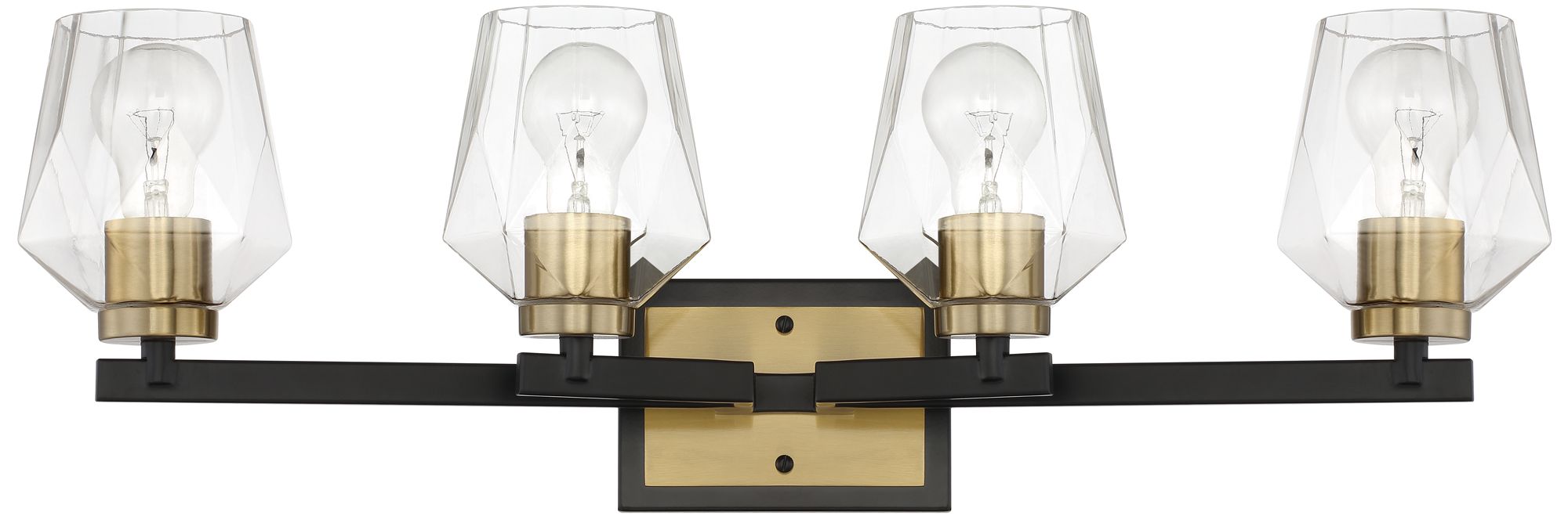 Craftmade Avante Grand 4 Light Vanity bar in black and satin brass
