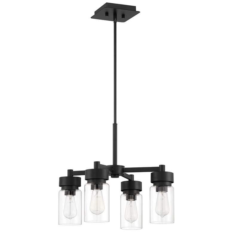 Image 1 Craftmade Bennet 20" Wide 4-Light Black Finish Outdoor Chandelier