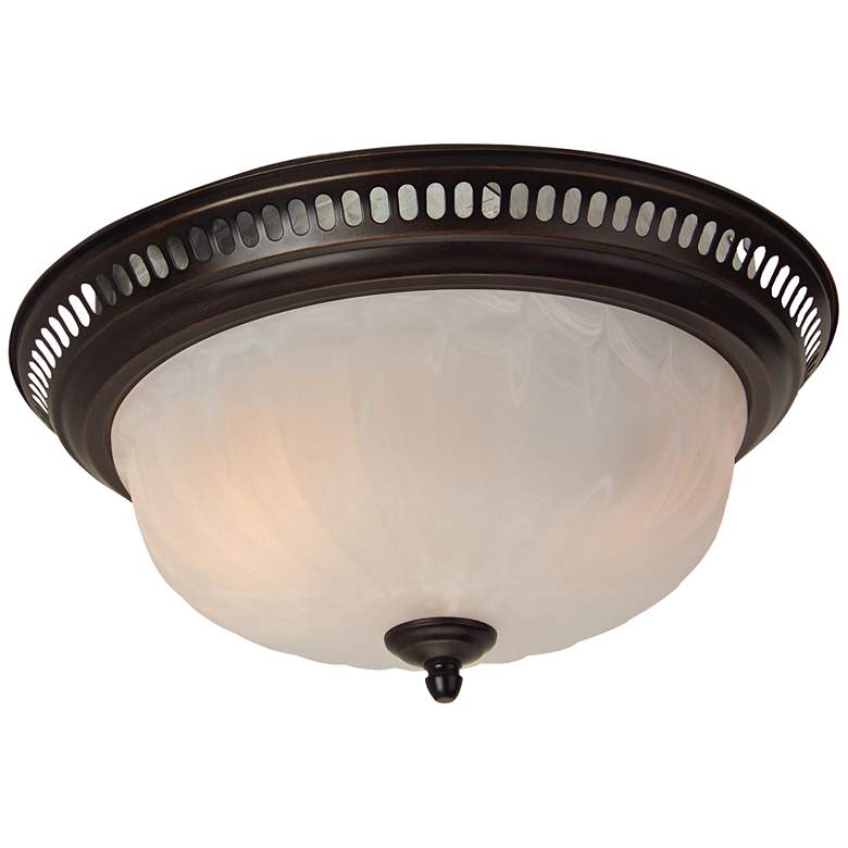 Image 1 Craftmade Bronze and Alabaster Glass Bathroom Fan with Light