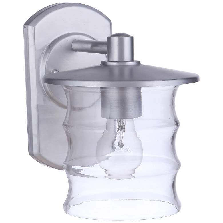 Image 1 Craftmade Canon 10"H Satin Aluminum Metal Outdoor Wall Light