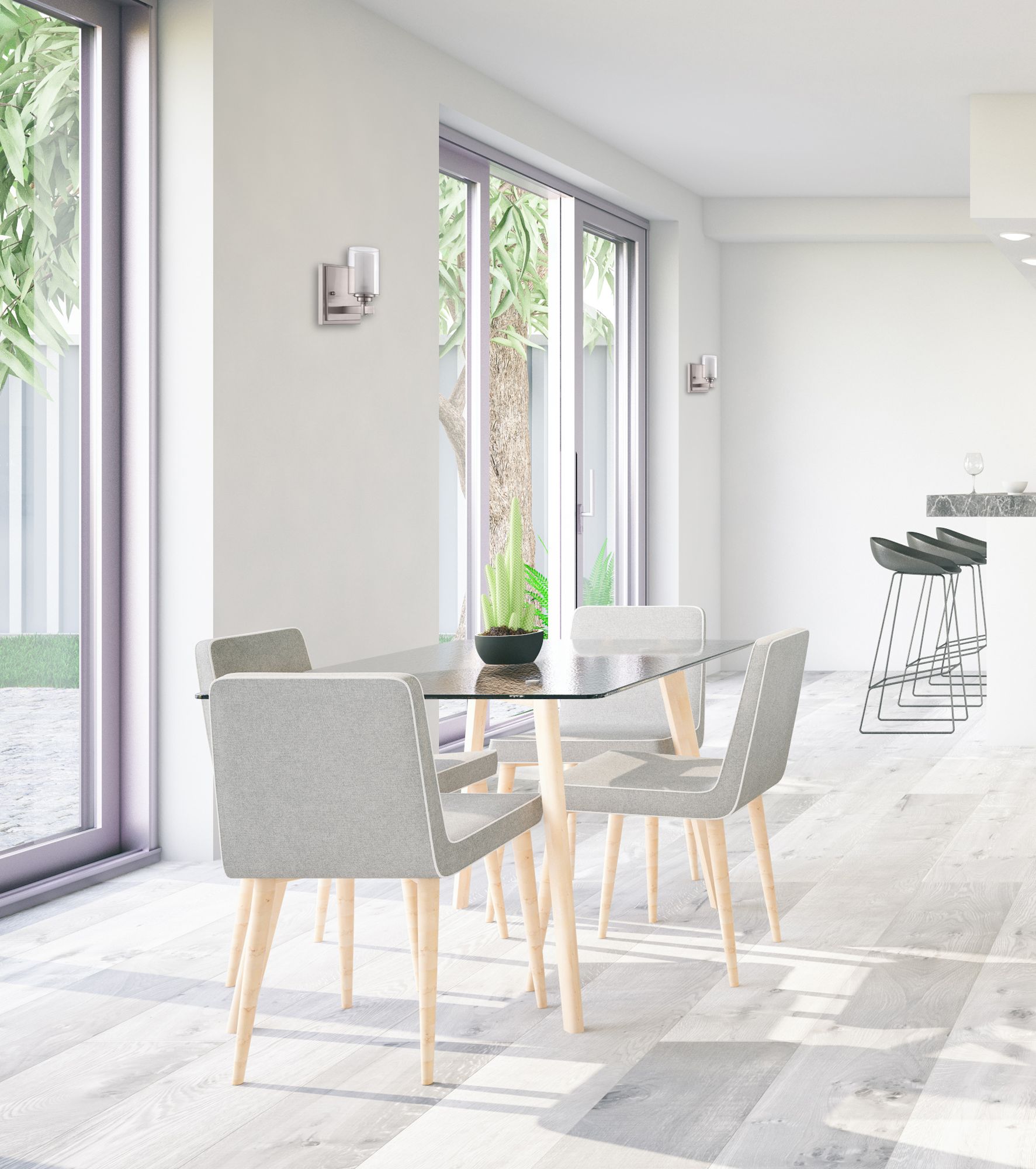 Image 4 Craftmade Celeste 7" High Brushed Polished Nickel Wall Sconce more views