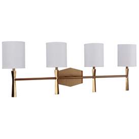 Image1 of Craftmade Chatham 32 1/4" Wide Brass and Linen Shade Vanity Bath Light