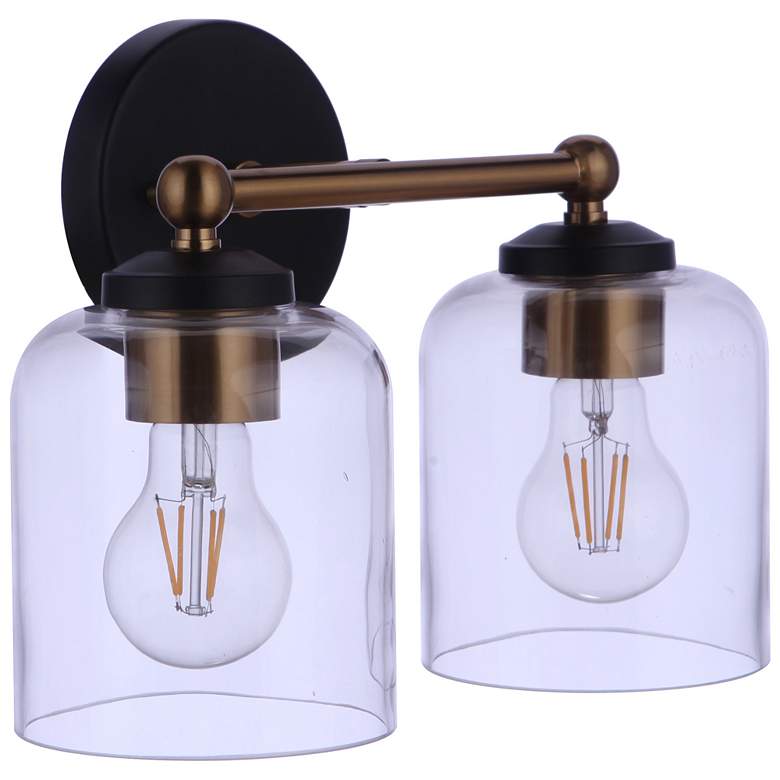 Image 1 Craftmade Coppa 2 Light Vanity in Flat Black/Satin Brass
