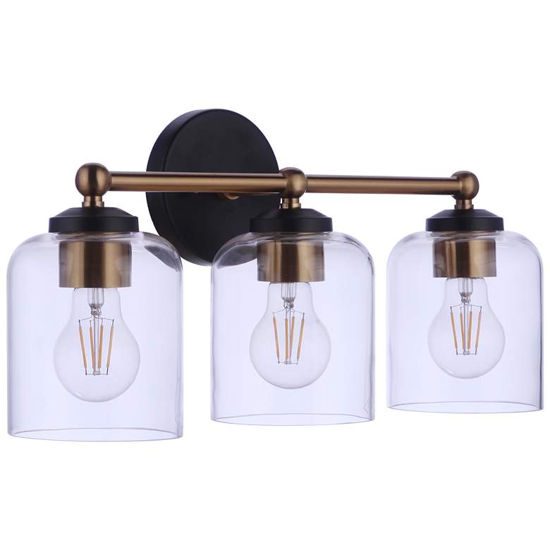 Image 1 Craftmade Coppa 3 Light Vanity in Flat Black/Satin Brass