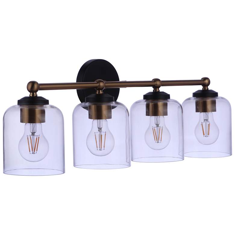 Image 1 Craftmade Coppa 4 Light Vanity in Flat Black/Satin Brass