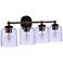 Craftmade Coppa 4 Light Vanity in Flat Black/Satin Brass