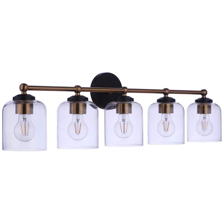 Image 1 Craftmade Coppa 5 Light Vanity in Flat Black/Satin Brass