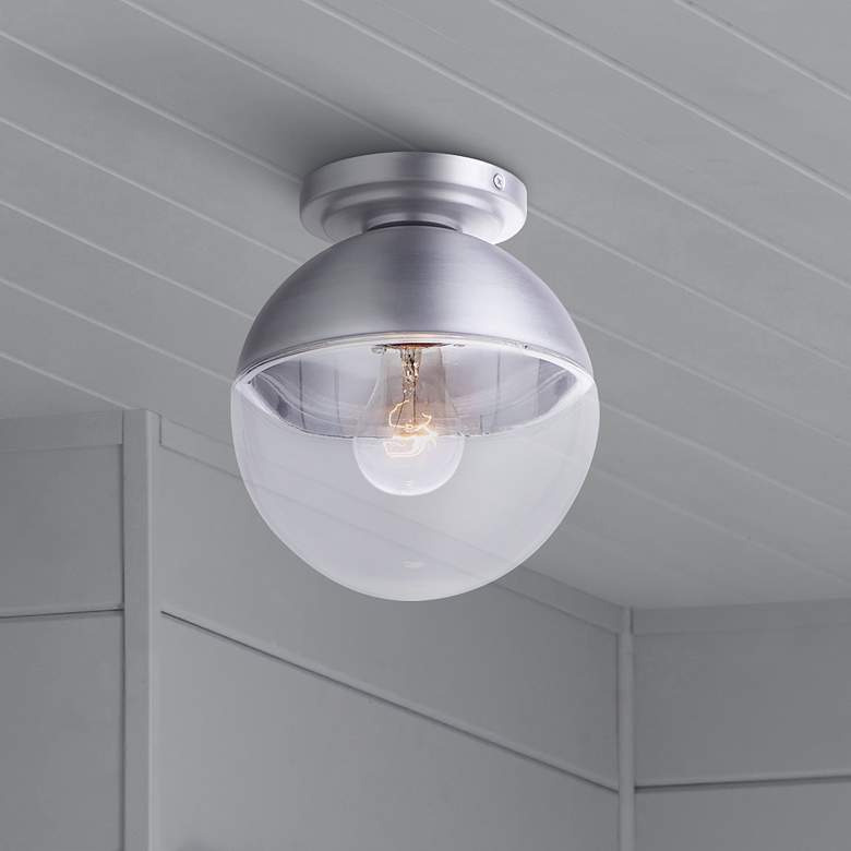 Image 1 Craftmade Evie 7 1/2"W Satin Aluminum Outdoor Ceiling Light