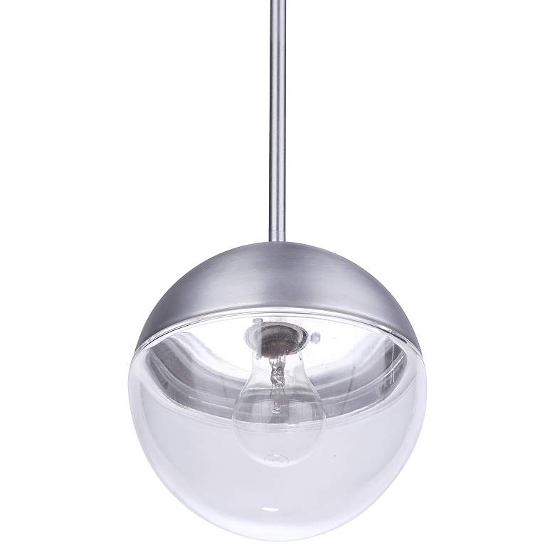 Image 4 Craftmade Evie 8 1/4"H Satin Aluminum Outdoor Hanging Light more views