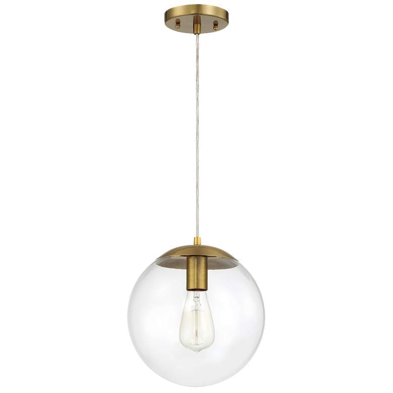 Image 1 Craftmade Gaze 10" Wide Brass and Clear Glass Globe Pendant Light