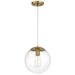 Craftmade Gaze 10" Wide Brass and Clear Glass Globe Pendant Light