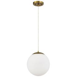 Craftmade Gaze 10" Wide Modern Brass White Glass Orb Pendant