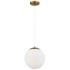 Craftmade Gaze 10" Wide Modern Brass White Glass Orb Pendant