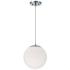 Craftmade Gaze 10" Wide Modern Nickel White Glass Orb Pendant
