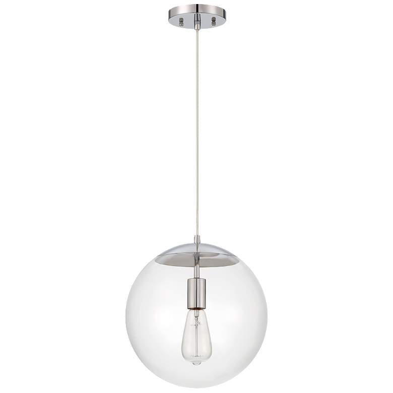 Image 1 Craftmade Gaze 12" Wide Modern Nickel Clear Glass Orb Pendant