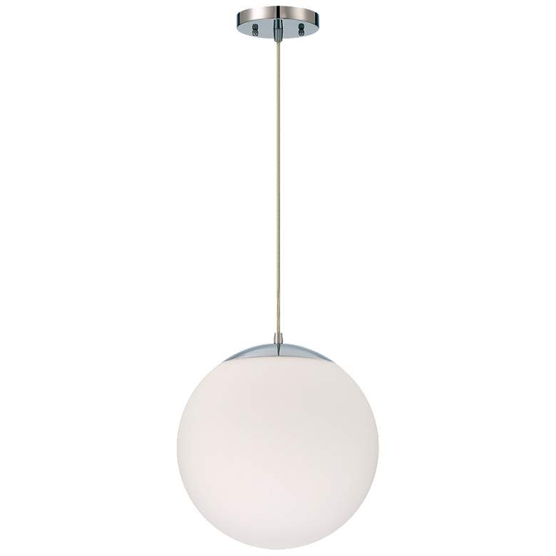 Image 1 Craftmade Gaze 12" Wide Modern Nickel White Glass Orb Pendant