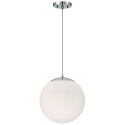 Craftmade Gaze 12" Wide Modern Nickel White Glass Orb Pendant