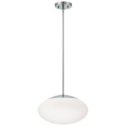 Craftmade Gaze 14" Wide Modern Nickel White Oval Glass Orb Pendant