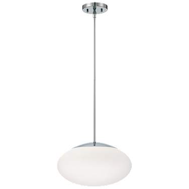 Craftmade Gaze 14" Wide Modern Nickel White Oval Glass Orb Pendant