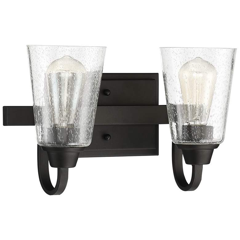 Image 1 Craftmade Grace 2 Light Vanity in Espresso (Clear Seeded Glass)