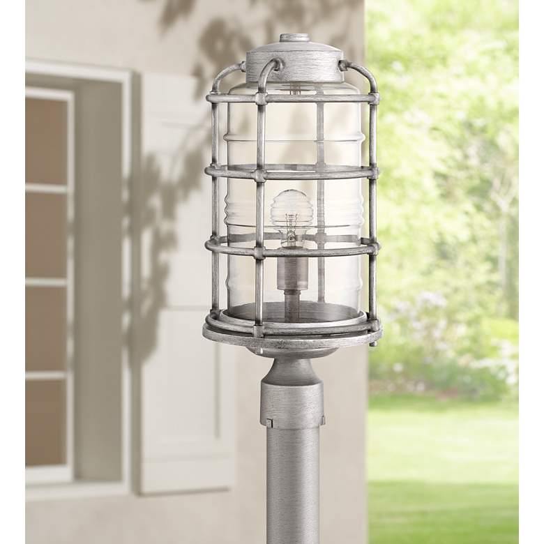 Image 1 Craftmade Hadley 17 1/2 inchH Aged Galvanized Outdoor Post Light
