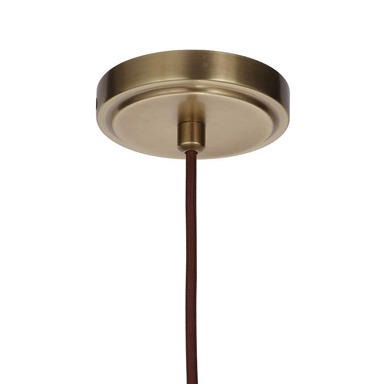 Image 4 Craftmade Hagen 8" Wide Vintage Brass and Glass Cone Pendant more views