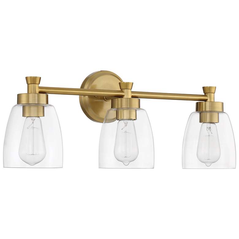 Image 1 Craftmade Henning 24" Wide 3-Light Satin Brass Vanity Bathroom Light