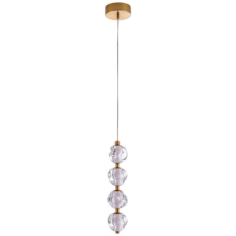 Image 1 Craftmade Jackie 6 1/4" Wide 4-Globe Satin Brass LED Modern Pendant