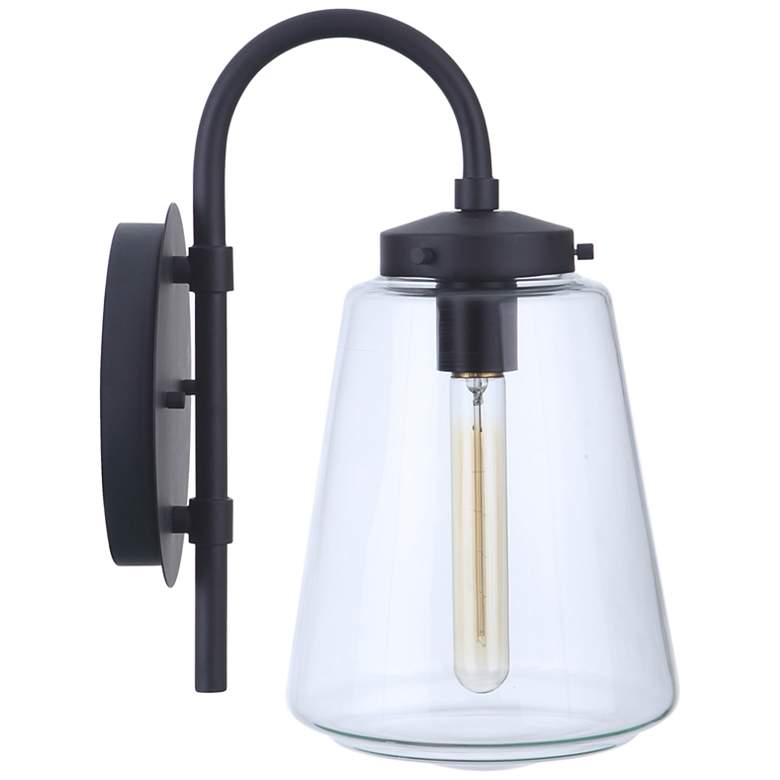 Image 3 Craftmade Laclede 15" High Midnight Black and Glass Outdoor Wall Light more views
