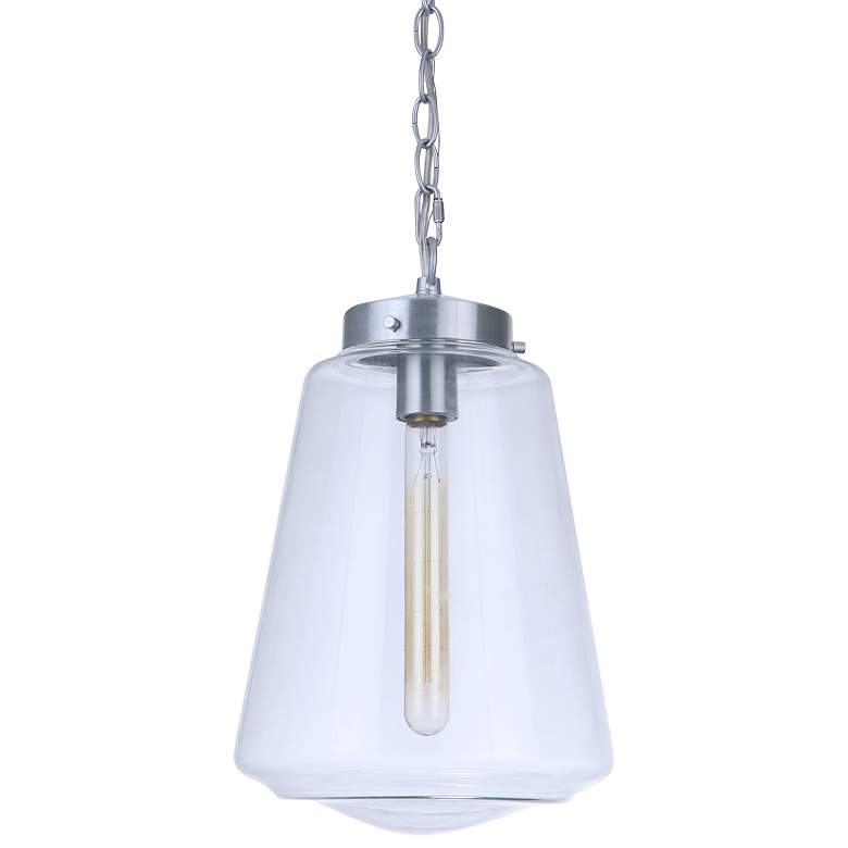 Image 1 Craftmade Laclede 15 inchH Satin Aluminum Outdoor Hanging Light