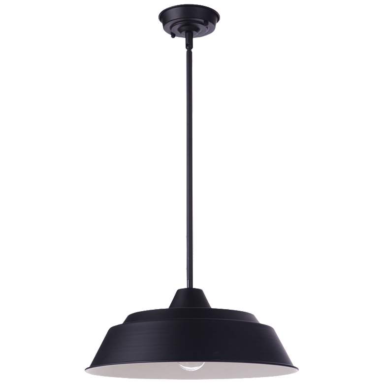 Image 1 Craftmade Landmark 9" Wide Black Industrial Dome Mini Pendant Light