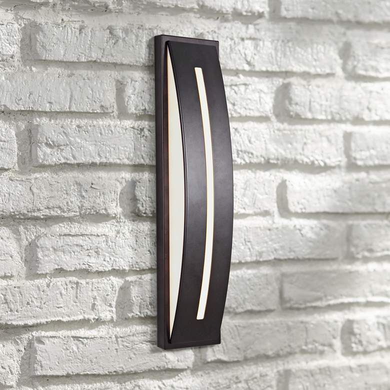 Image 1 Craftmade Luna 17"H Midnight LED Pocket Outdoor Wall Light