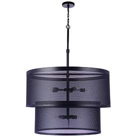 Image1 of Craftmade Mesh 36" Wide Flat Black 9-Light Pendant