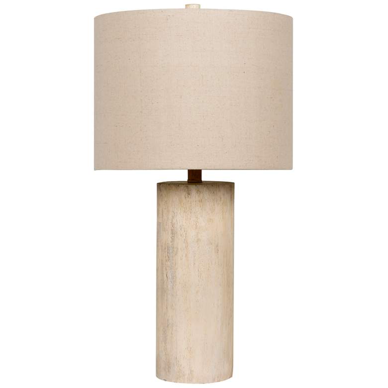 Image 1 Craftmade Novena Cottage White Poly Faux Wood Table Lamp