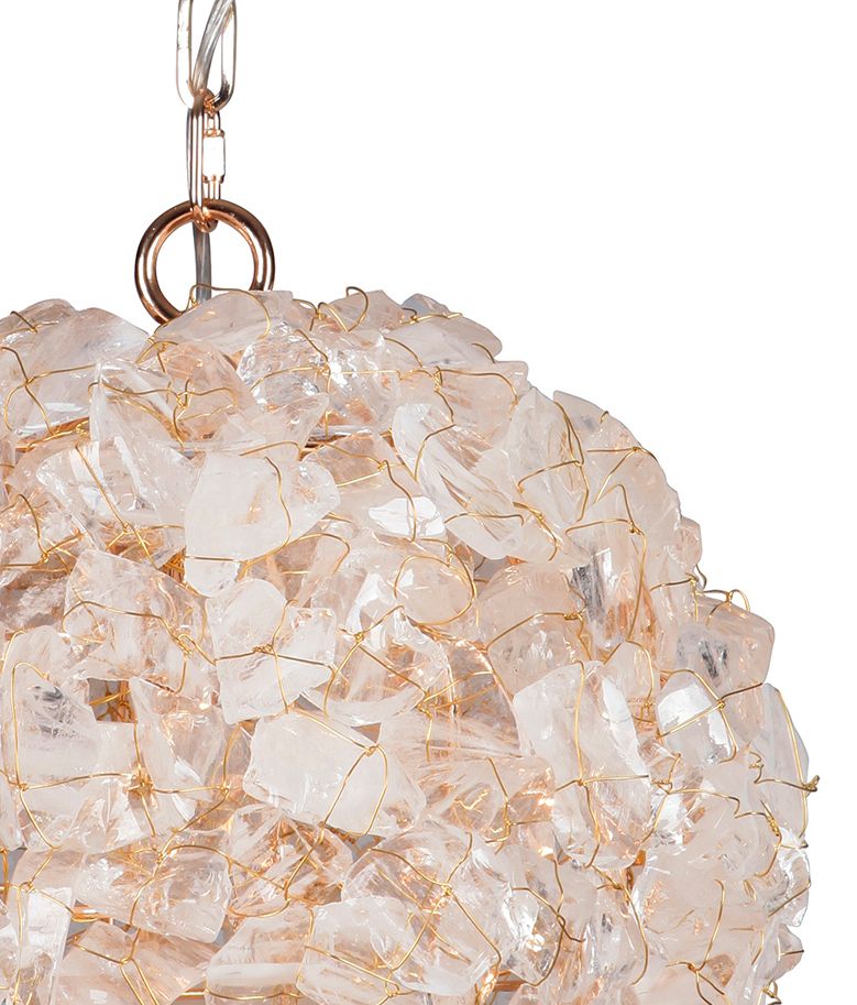 Image 2 Craftmade Roxx 14" Modern Gold and Natural Rock Crystal Globe Pendant more views